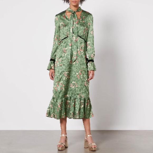SOLD OUT Brand new Hope & Ivy William Morris Petunia Satin Dress sz 10 - Picture 5 of 5